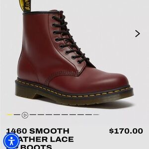 Dr. Martens Women’s 1460 Smooth Leather Lace Boots - Cherry Red